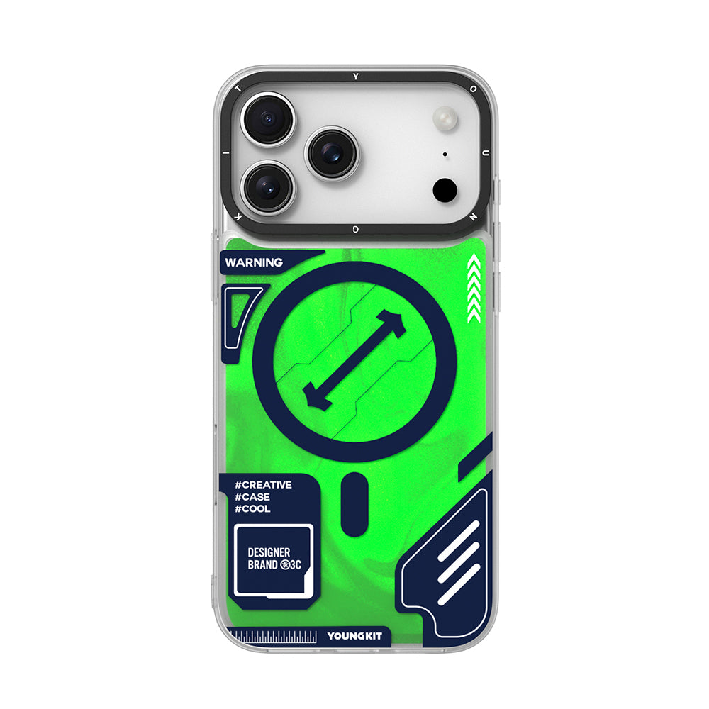 Apple iPhone 17 Pro Kılıf M-safe Şarj Özellikli Parlak Kumlu Sıvılı Tasarımlı Galaxy Fantasy Serisi Kapak