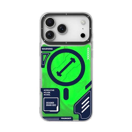 Apple iPhone 17 Pro Kılıf M-safe Şarj Özellikli Parlak Kumlu Sıvılı Tasarımlı Galaxy Fantasy Serisi Kapak
