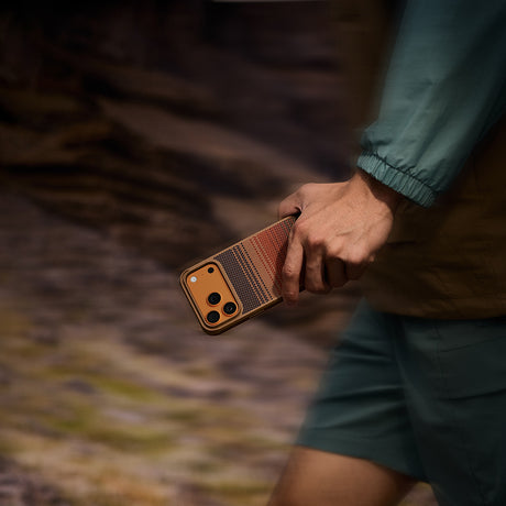 Apple iPhone 17 Pro Kılıf M-safe Şarj Özellikli Pitaka Tactile Woven Sunset-Moonrise Aramid Pro Guard Serisi Kapak