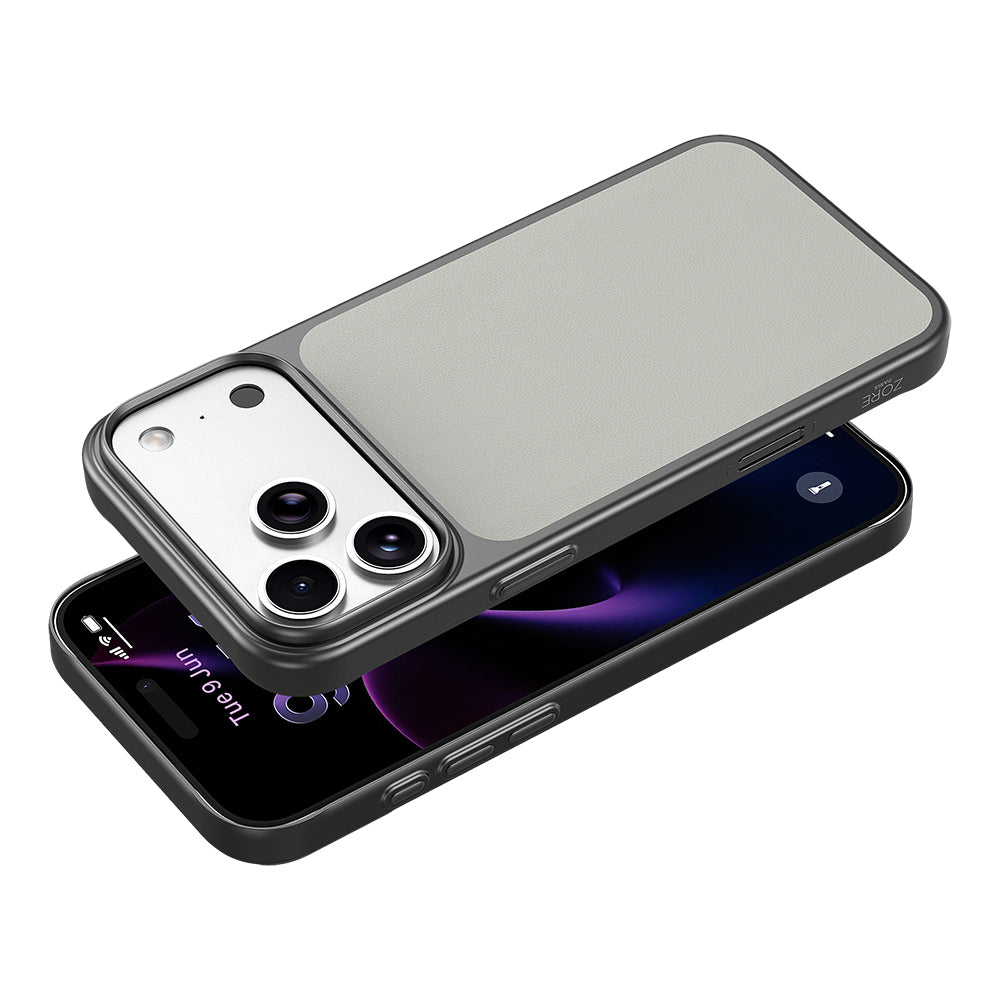 Apple iPhone 17 Pro Kılıf M-Safe Şarj Özellikli PU Zore Paris Trexo Sert PC Kapak