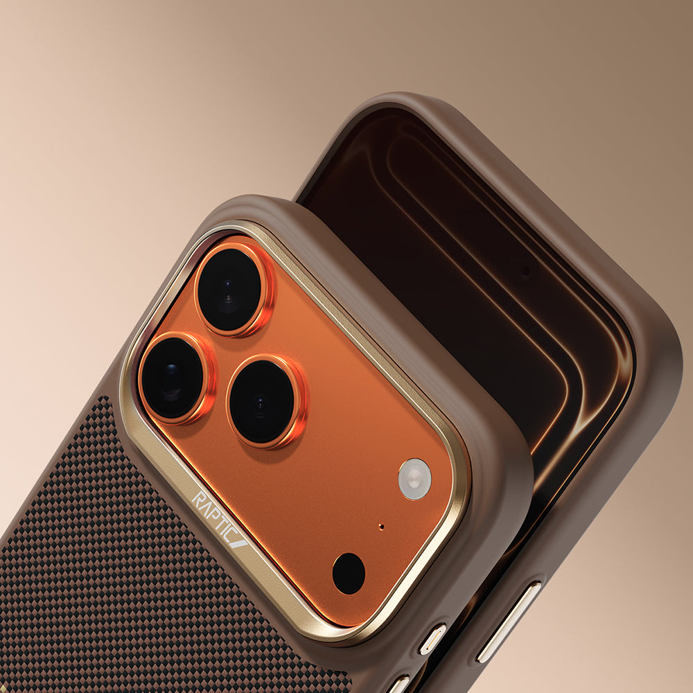 Apple iPhone 17 Pro Kılıf M-safe Şarj Özellikli Raptic Aramid Dual Serenity Serisi Karbon Kapak