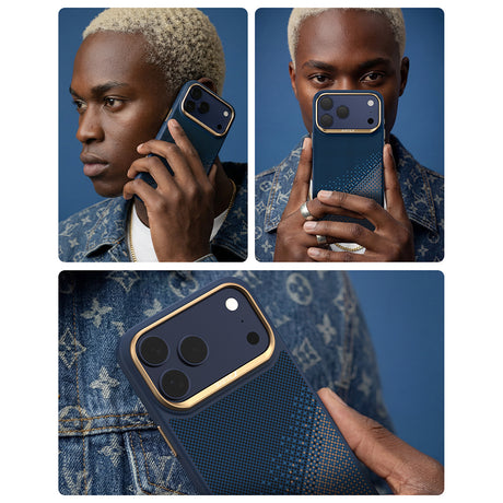 Apple iPhone 17 Pro Kılıf M-safe Şarj Özellikli Raptic Aramid Dual Serenity Serisi Karbon Kapak