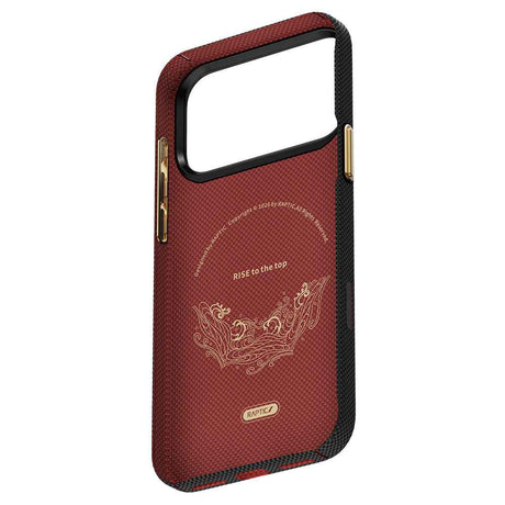 Apple iPhone 17 Pro Kılıf M-safe Şarj Özellikli Raptic Aramid Skin Rise Serisi 24 Ayar Altın Kaplamalı Karbon Kapak
