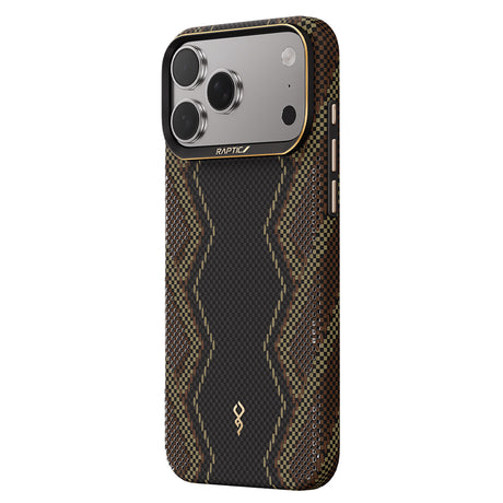 Apple iPhone 17 Pro Kılıf M-safe Şarj Özellikli Raptic Aramid Skin Scepter Serisi Karbon Kapak