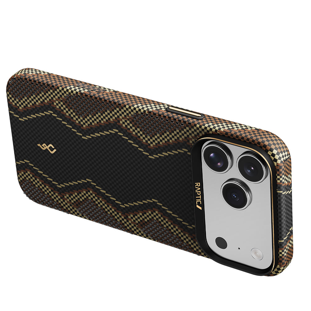 Apple iPhone 17 Pro Kılıf M-safe Şarj Özellikli Raptic Aramid Skin Scepter Serisi Karbon Kapak