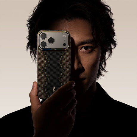 Apple iPhone 17 Pro Kılıf M-safe Şarj Özellikli Raptic Aramid Skin Scepter Serisi Karbon Kapak