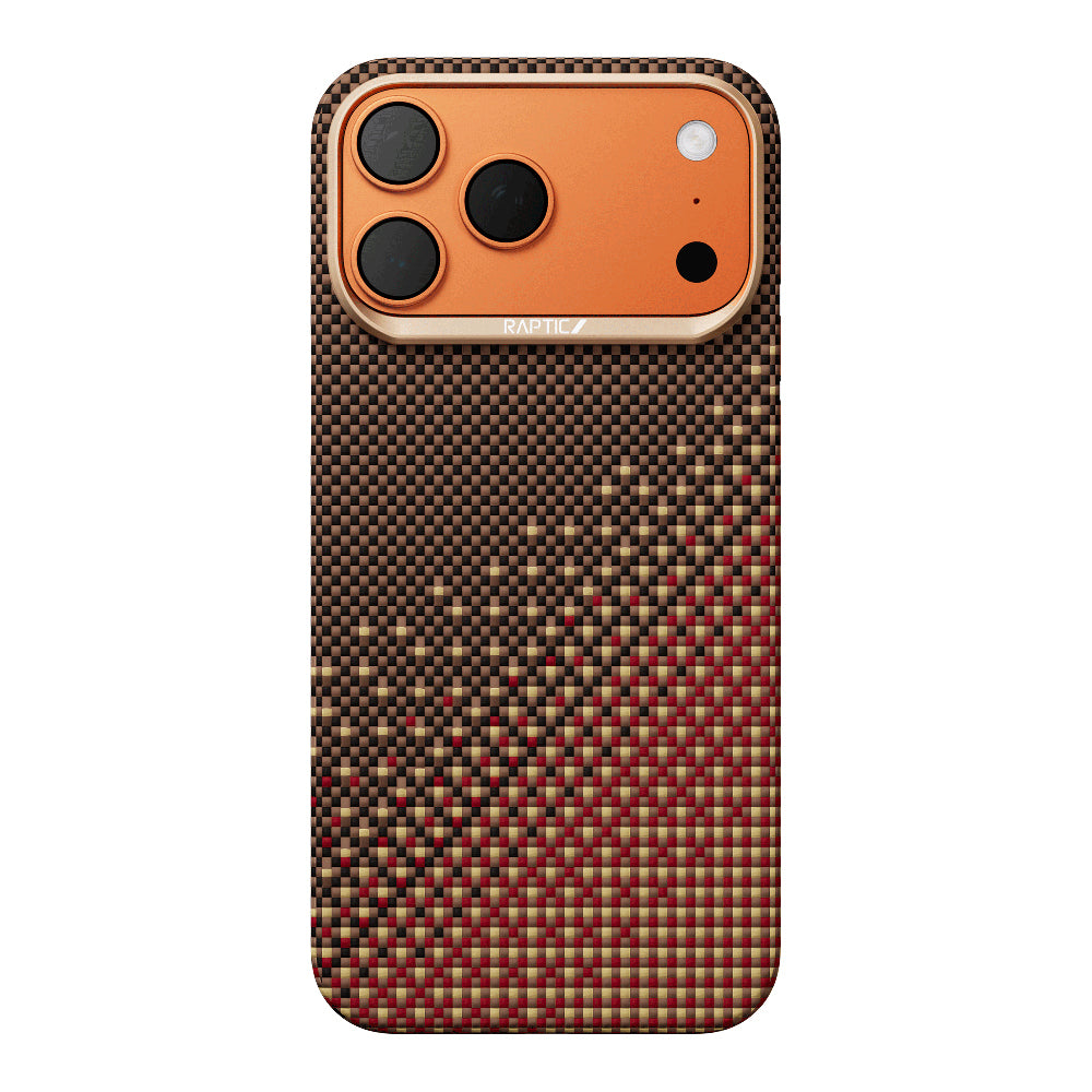 Apple iPhone 17 Pro Kılıf M-safe Şarj Özellikli Raptic Aramid Skin Serenity Serisi Karbon Kapak