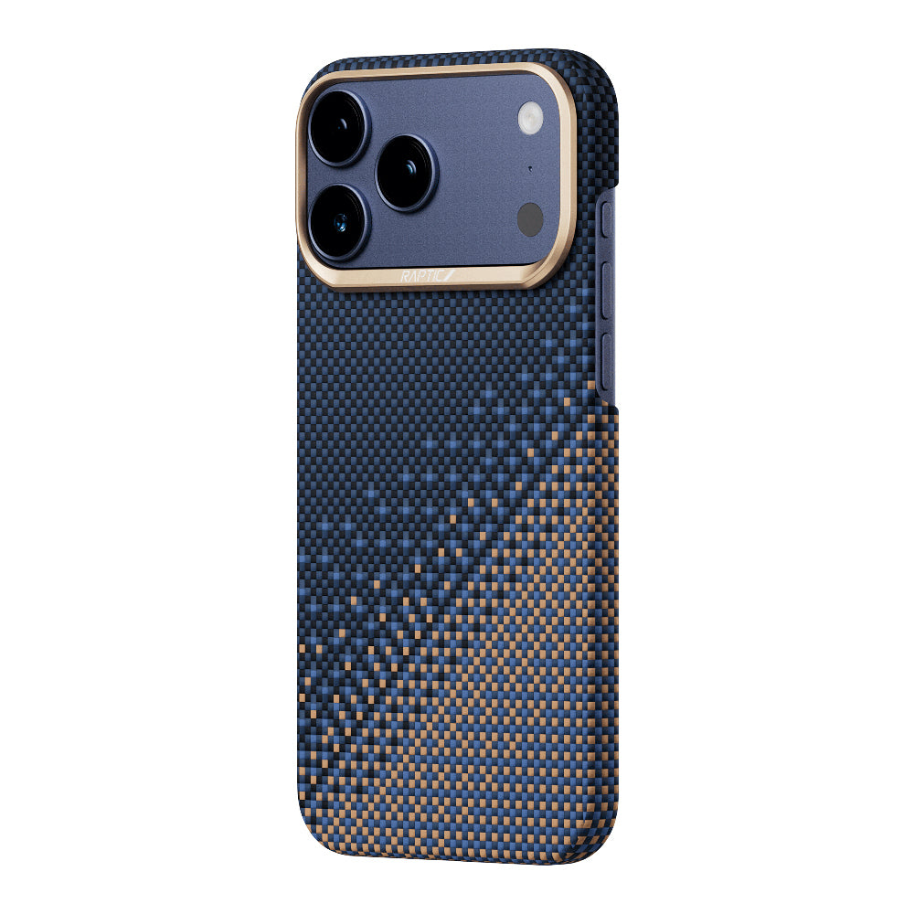 Apple iPhone 17 Pro Kılıf M-safe Şarj Özellikli Raptic Aramid Skin Serenity Serisi Karbon Kapak