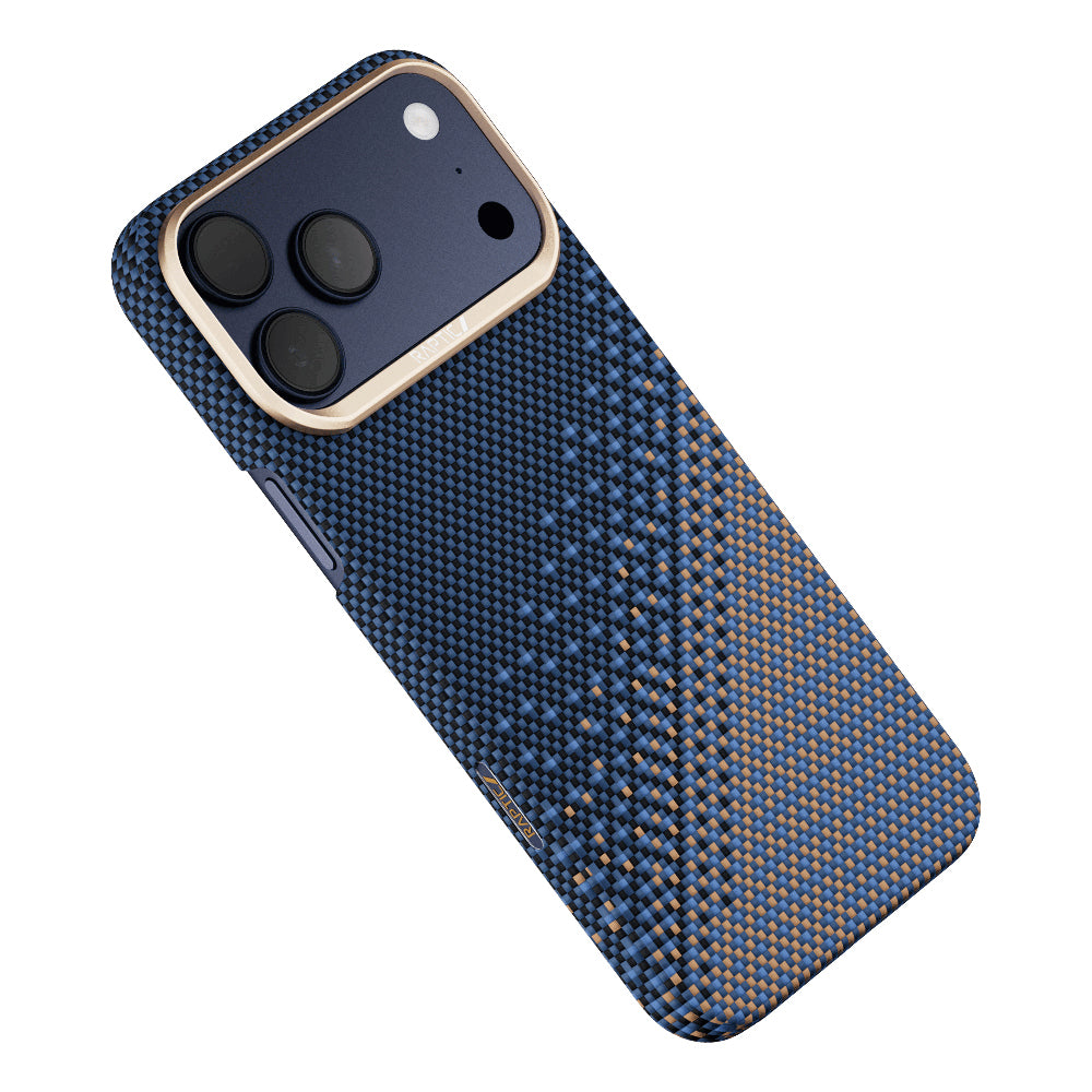 Apple iPhone 17 Pro Kılıf M-safe Şarj Özellikli Raptic Aramid Skin Serenity Serisi Karbon Kapak