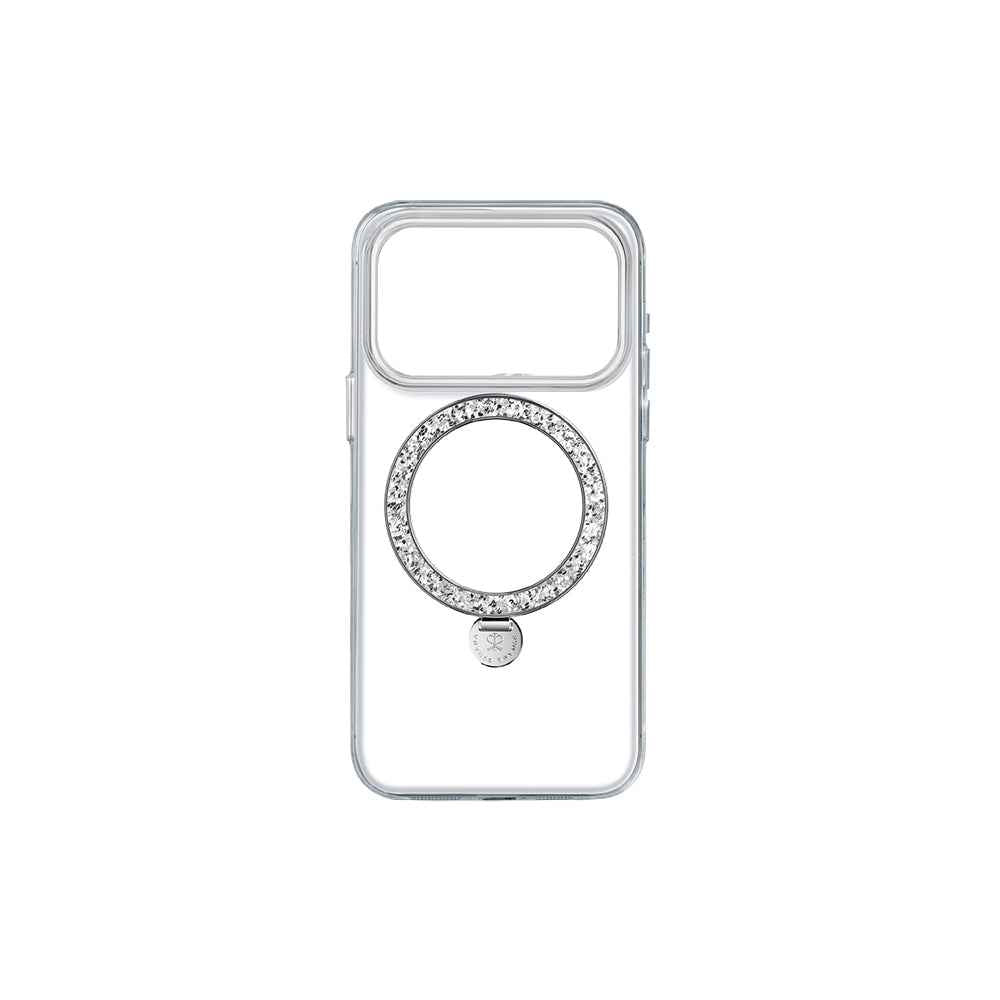 Apple iPhone 17 Pro Kılıf M-safe Şarj Özellikli Simli Standlı Pynana Dancing Circle Trendy Serisi Kapak