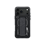 Apple iPhone 17 Pro Kılıf M-safe Şarj Özellikli Teknoloji Desenli Skinarma Helio Mag Charge Standlı Kapak
