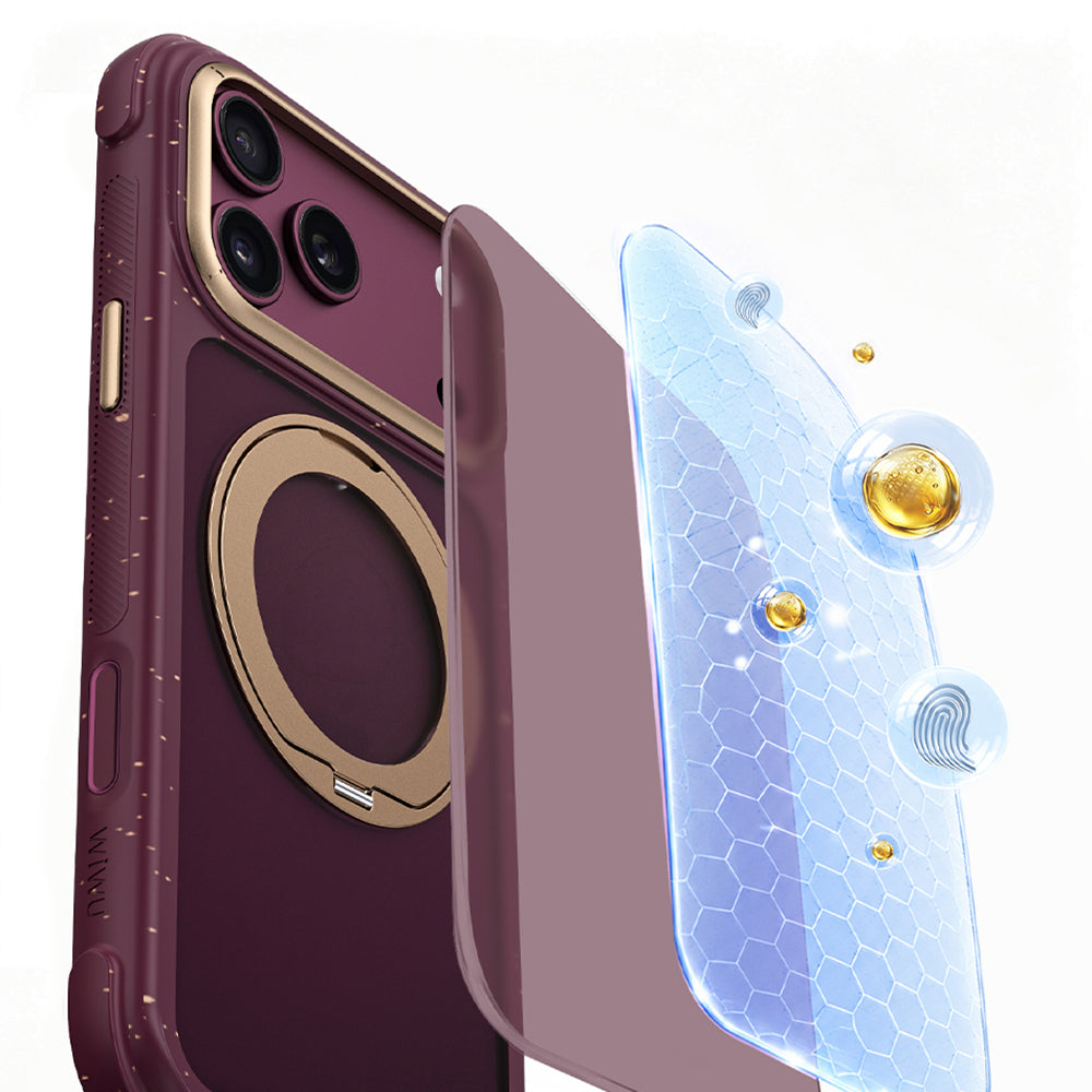 Apple iPhone 17 Pro Kılıf M-safe Şarj Özellikli Wiwu AA-203 AeroArmor Ultra Serisi Airbag Tasarımlı Standlı Kapak
