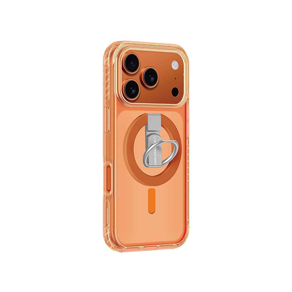 Apple iPhone 17 Pro Kılıf M-safe Şarj Özellikli Yüzük Standlı Amazingthing Titan Pro Serisi Kapak