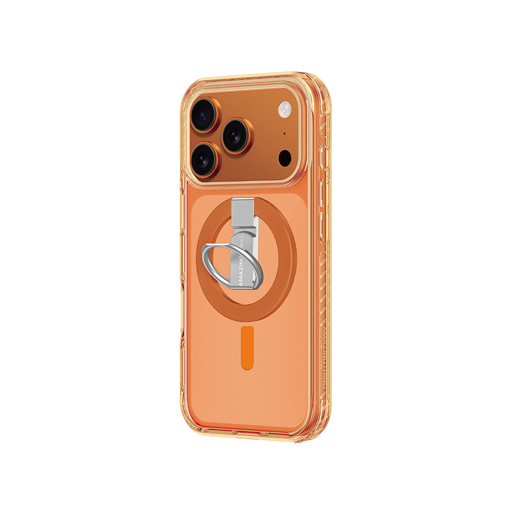 Apple iPhone 17 Pro Kılıf M-safe Şarj Özellikli Yüzük Standlı Amazingthing Titan Pro Serisi Kapak