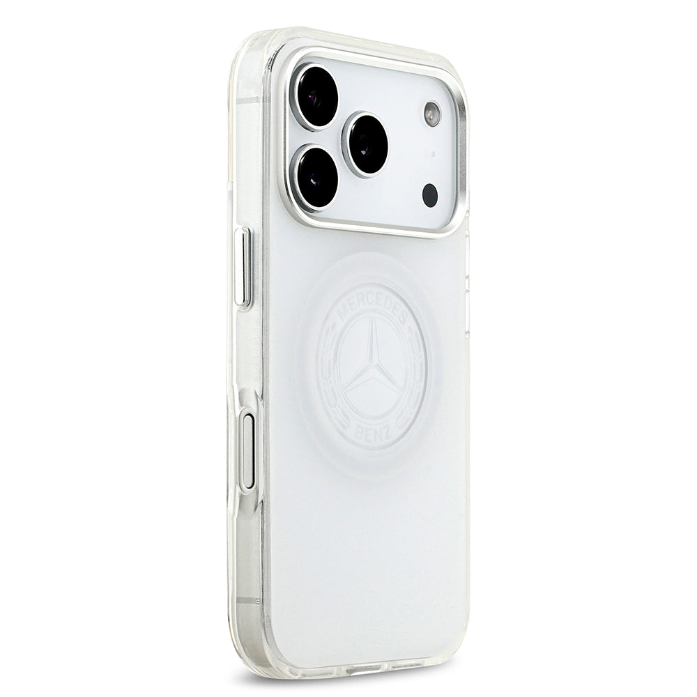 Apple iPhone 17 Pro Kılıf Mercedes Benz Orjinal Lisanslı M-safe Şarj Özellikli Buzlu PC Nostaljik Yıldız Dizayn Kapak