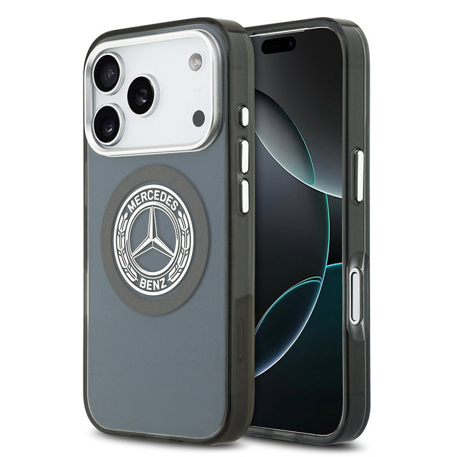 Apple iPhone 17 Pro Kılıf Mercedes Benz Orjinal Lisanslı M-safe Şarj Özellikli Çift Katmanlı PC Nostaljik Yıldız Dizayn Kapak