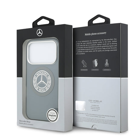 Apple iPhone 17 Pro Kılıf Mercedes Benz Orjinal Lisanslı M-safe Şarj Özellikli Çift Katmanlı PC Nostaljik Yıldız Dizayn Kapak