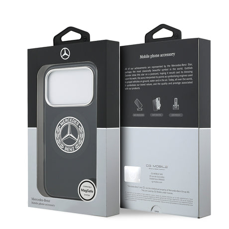 Apple iPhone 17 Pro Kılıf Mercedes Benz Orjinal Lisanslı M-safe Şarj Özellikli Çift Katmanlı PC Nostaljik Yıldız Dizayn Kapak
