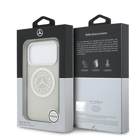 Apple iPhone 17 Pro Kılıf Mercedes Benz Orjinal Lisanslı M-safe Şarj Özellikli Çift Katmanlı PC Nostaljik Yıldız Dizayn Kapak