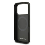 Apple iPhone 17 Pro Kılıf Mercedes Benz Orjinal Lisanslı M-safe Şarj Özellikli Dokulu Desenli Deri Kapak