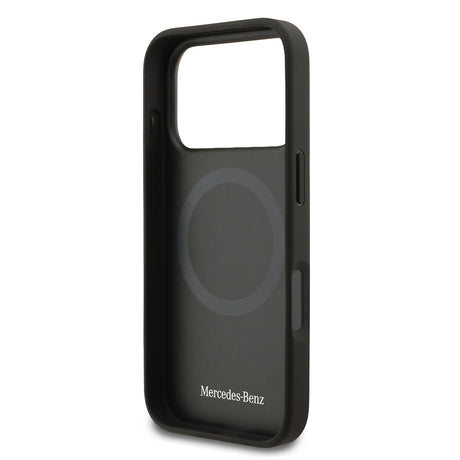 Apple iPhone 17 Pro Kılıf Mercedes Benz Orjinal Lisanslı M-safe Şarj Özellikli Dokulu Desenli Deri Kapak