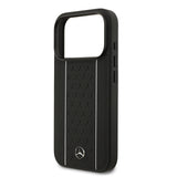 Apple iPhone 17 Pro Kılıf Mercedes Benz Orjinal Lisanslı M-safe Şarj Özellikli Şeritli Yıldız Desenli Metal Logolu Deri Kapak