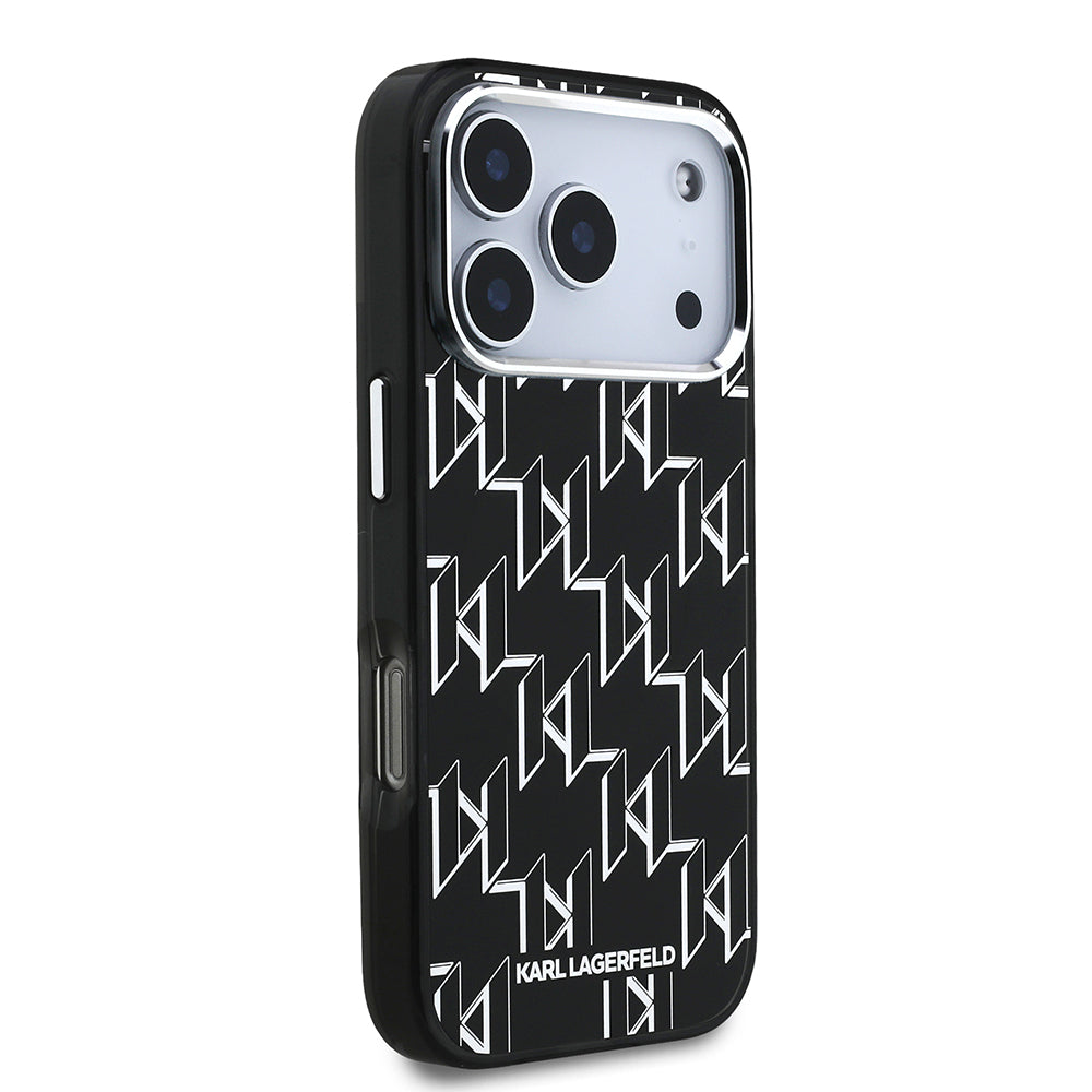 Apple iPhone 17 Pro Kılıf Orjinal Lisanslı M-safe Şarj Özellikli Karl Lagerfeld IML Baskılı Monogram Dizayn Kapak