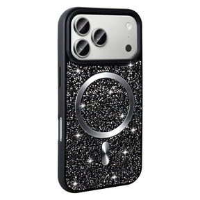 Apple iPhone 17 Pro Kılıf Pırlanta Tasarımlı M-safe Şarj Özellikli Zore Mozaik Silikon Kapak