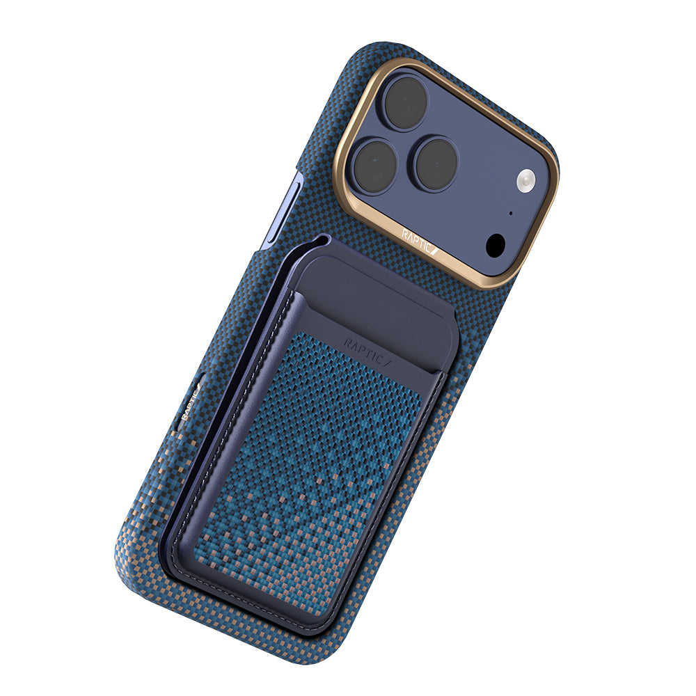 Apple iPhone 17 Pro Kılıf Raptic 2in1 Bundle Kit Aramid Skin Serenity Serisi Kartlık ve Karbon Kapak