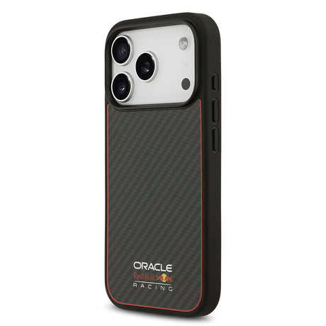 Apple iPhone 17 Pro Kılıf Redbull Orjinal Lisanslı M-safe Şarj Özellikli Karbon Fiber Parlayan Logolu Kevlar Kapak