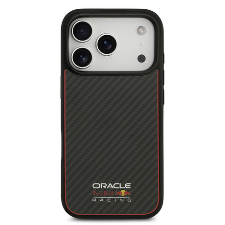 Apple iPhone 17 Pro Kılıf Redbull Orjinal Lisanslı M-safe Şarj Özellikli Karbon Fiber Parlayan Logolu Kevlar Kapak