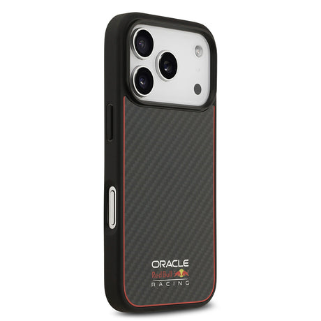 Apple iPhone 17 Pro Kılıf Redbull Orjinal Lisanslı M-safe Şarj Özellikli Karbon Fiber Parlayan Logolu Kevlar Kapak