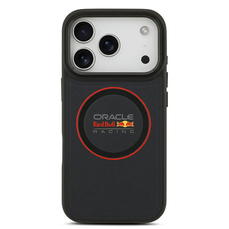 Apple iPhone 17 Pro Kılıf Redbull Orjinal Lisanslı M-safe Şarj Özellikli Kırmızı Halka ve Logo Kabartmalı PU Deri Kapak