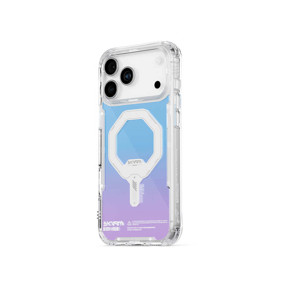 Apple iPhone 17 Pro Kılıf Skinarma M-Safe Şarj Özellikli IML Baskılı Holografik MYST Kapak