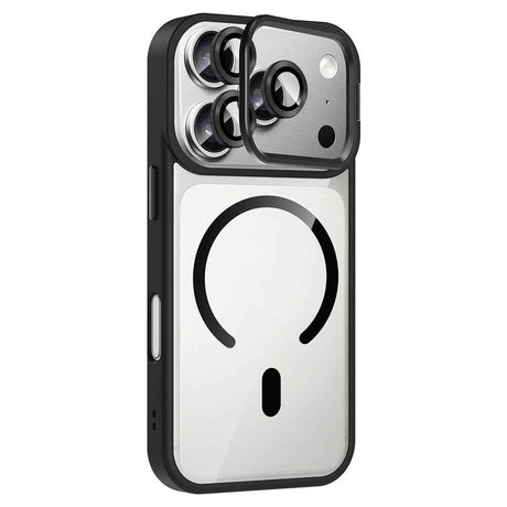 Apple iPhone 17 Pro Kılıf Standlı ve Kamera Lens Hediyeli M-Safe Şarj Özellikli Zore Etro Kapak