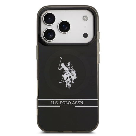 Apple iPhone 17 Pro Kılıf U.S. Polo Assn. Orjinal Lisanslı M-safe Şarj Özellikli IML Double Horse Stripe Logolu Kapak