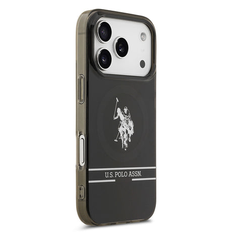 Apple iPhone 17 Pro Kılıf U.S. Polo Assn. Orjinal Lisanslı M-safe Şarj Özellikli IML Double Horse Stripe Logolu Kapak