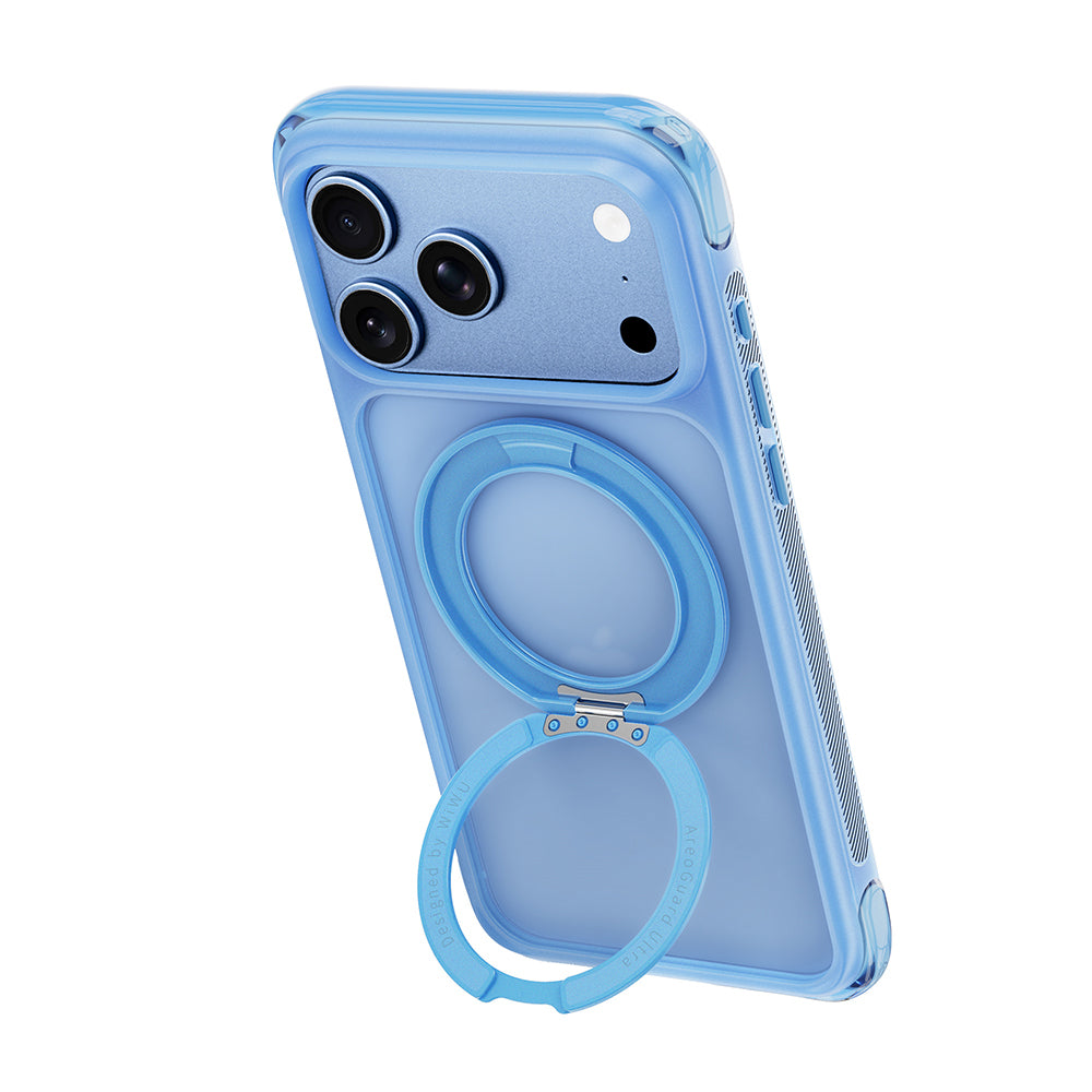 Apple iPhone 17 Pro Kılıf Wiwu AG-203 AeroGuard Ultra Serisi M-safe Şarj Özellikli Airbag Tasarımlı Standlı Kapak