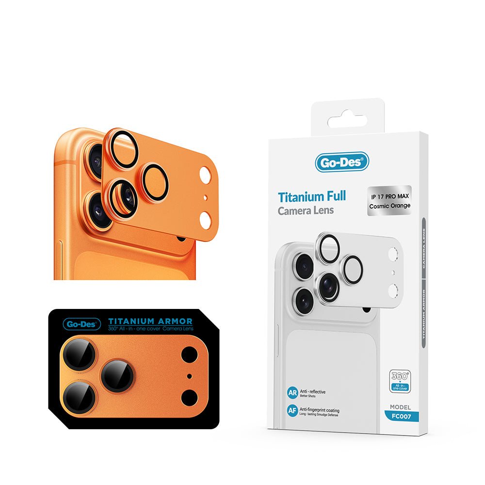 Apple iPhone 17 Pro Max Go Des FC007 Titanyum Serisi Anti Reflective Kamera Lens Koruyucu