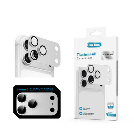 Apple iPhone 17 Pro Max Go Des FC007 Titanyum Serisi Anti Reflective Kamera Lens Koruyucu