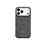Apple iPhone 17 Pro Max Guess Orjinal Lisanslı 4G ve Yazı Logolu Kılıf + Kartlık + Askı İpi 3in1 Aksesuar Seti