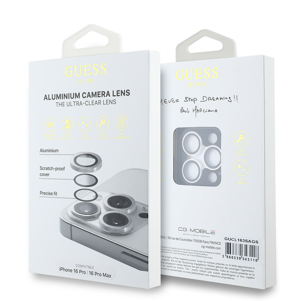 Apple iPhone 17 Pro Max Guess Orjinal Lisanslı Metal Kamera Lens Koruyucu