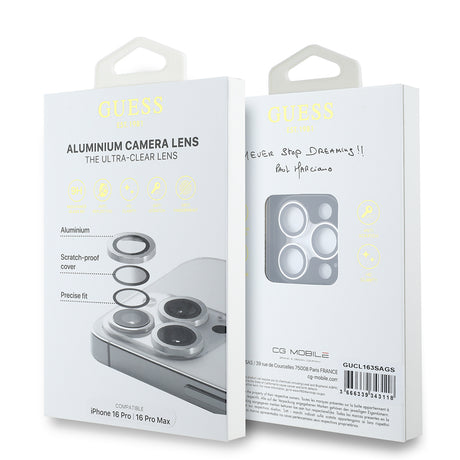Apple iPhone 17 Pro Max Guess Orjinal Lisanslı Metal Kamera Lens Koruyucu