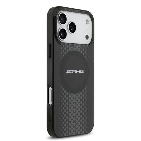Apple iPhone 17 Pro Max Kılıf AMG Orjinal Lisanslı Çift Katmanlı Büyük Logolu Petek Desenli Kapak