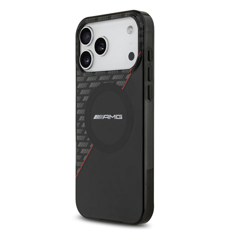 Apple iPhone 17 Pro Max Kılıf AMG Orjinal Lisanslı M-safe Şarj Özellikli Çift Katmanlı Kırmızı Çapraz Çizgili Kapak