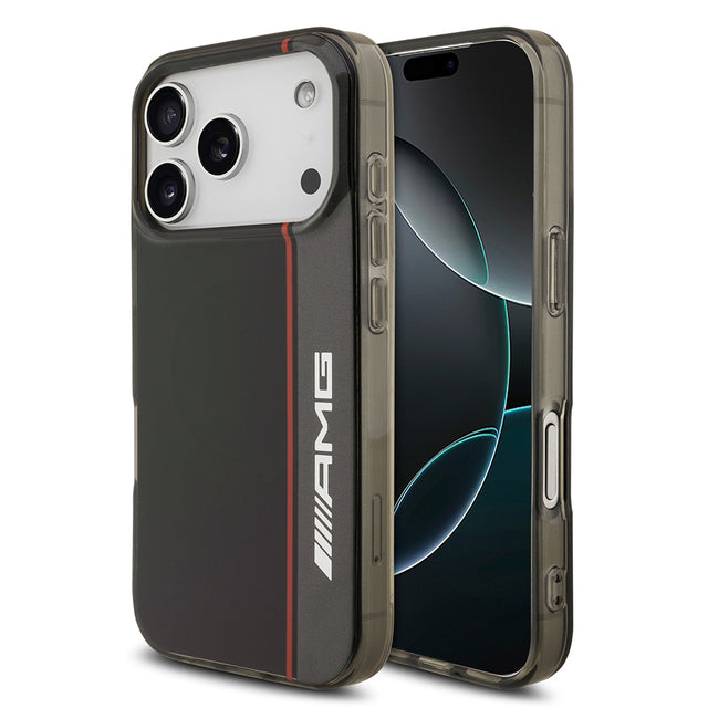 Apple iPhone 17 Pro Max Kılıf AMG Orjinal Lisanslı M-safe Şarj Özellikli IML Baskı Logolu Çift Katmanlı Bow Lines Kapak