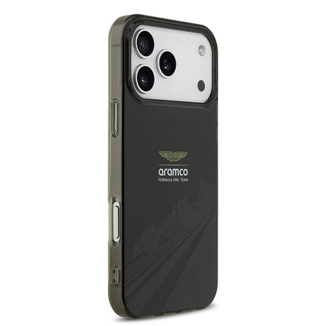 Apple iPhone 17 Pro Max Kılıf Aston Martin Orjinal Lisanslı M-safe Şarj Özellikli IML Baskı Logolu Formula Tasarımlı Kapak