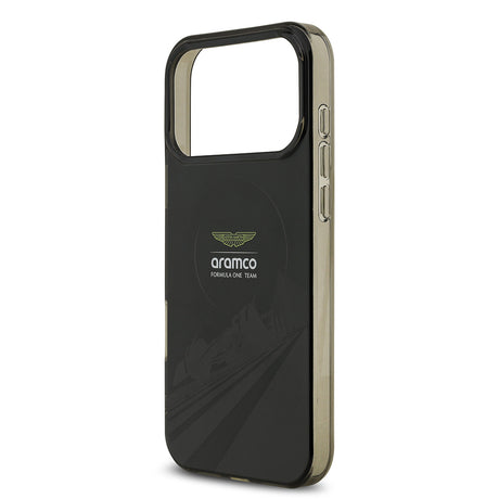 Apple iPhone 17 Pro Max Kılıf Aston Martin Orjinal Lisanslı M-safe Şarj Özellikli IML Baskı Logolu Formula Tasarımlı Kapak