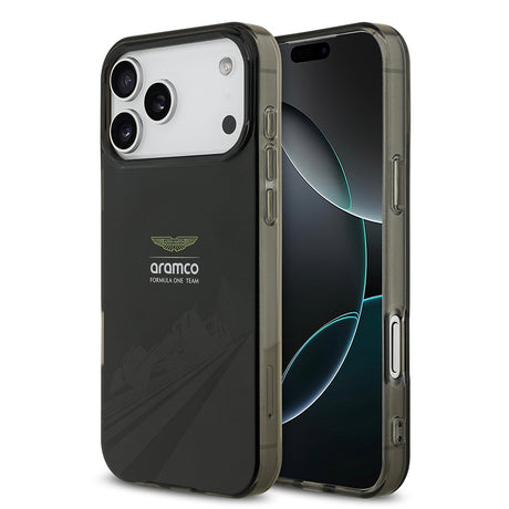 Apple iPhone 17 Pro Max Kılıf Aston Martin Orjinal Lisanslı M-safe Şarj Özellikli IML Baskı Logolu Formula Tasarımlı Kapak