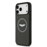 Apple iPhone 17 Pro Max Kılıf Aston Martin Orjinal Lisanslı M-safe Şarj Özellikli Karbon Fiber Kevlar Kapak